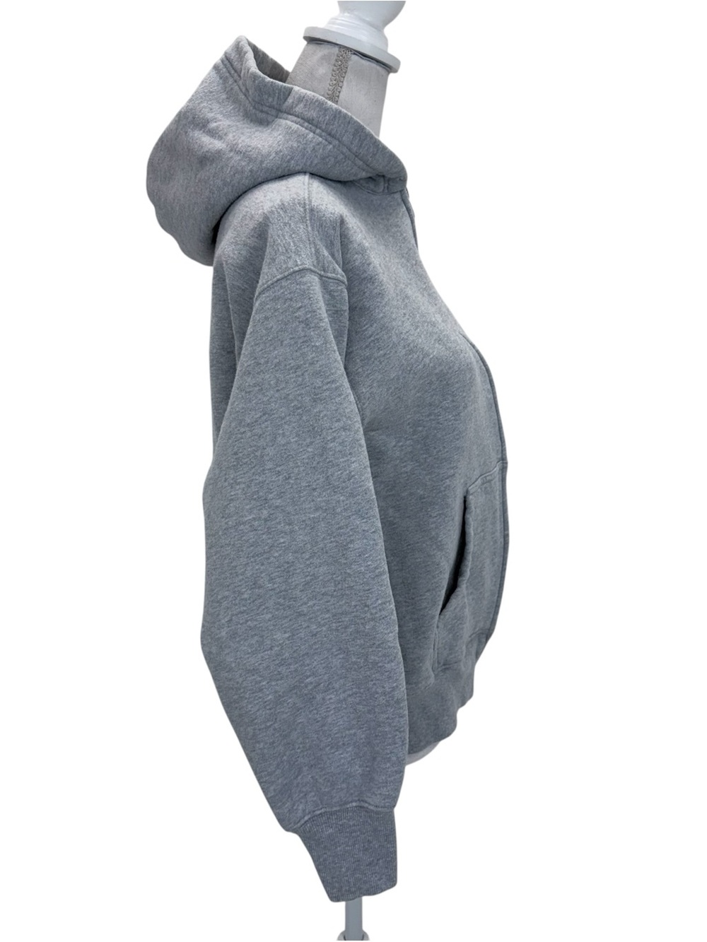 Aritzia Cozy Sweatfleece Boyfriend Boxy Zip Hoodie XS Gray - Picture 9 of 16